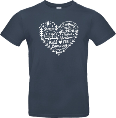 Camper T-Shirt: Herz • Freiheit • Abenteuer